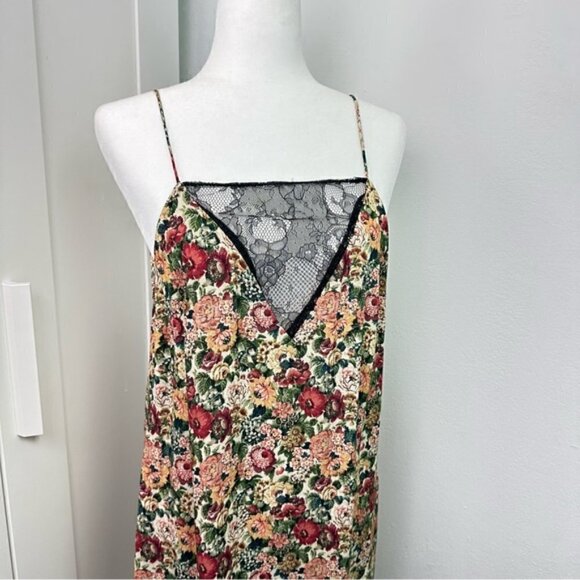 Zara Floral Lace Trim Slip Tank Dress Small - Picture 3 of 9